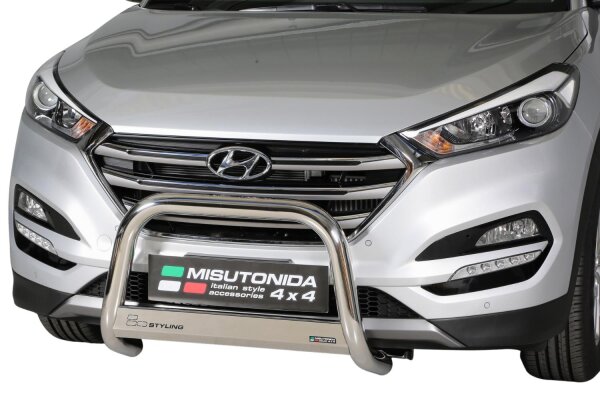 Frontbügel Edelstahl für Hyundai Tucson 2015-2017 Ø63mm mit Gutachten Frontschutzbügel