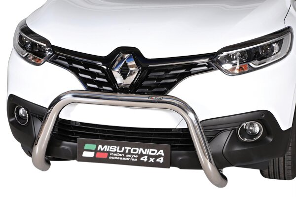 Frontbügel Edelstahl für Renault Kadjar 2015 - 76mm mit Gutachten Frontschutzbügel