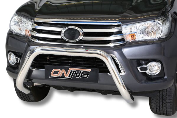 Frontbügel Edelstahl für Toyota Hilux 2016 - 76mm mit Gutachten Frontschutzbügel