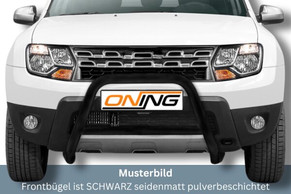 Frontbügel mit Querstreben für Dacia Duster 2010- SCHWARZ  Edelstahl Gutachten