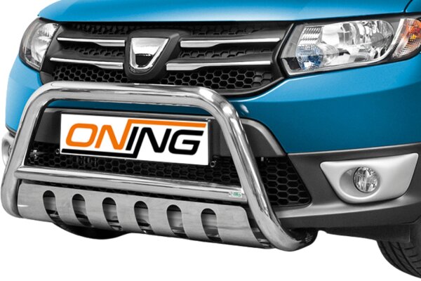 Frontbügel mit Unterfahrschutz für Dacia Sandero II 2012- Edelstahl Gutachten