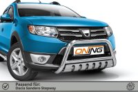 Frontbügel mit Unterfahrschutz für Dacia Sandero II 2012- Edelstahl Gutachten