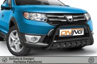 Frontbügel mit Unterfahrschutz für Dacia Sandero II 2012- SCHWARZ 60mm Gutachten