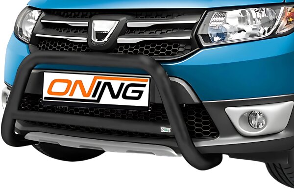 Frontbügel mit Querstreben für Dacia Sandero 2012- SCHWARZ Edelstahl Gutachten
