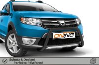 Frontbügel für Dacia Sandero II 2012- SCHWARZ 60mm Frontschutzbügel