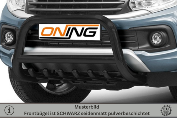 Frontbügel mit Unterbodenschutz für Fiat Fullback 2016- SCHWARZ 70mm Gutachten