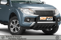 Frontbügel mit Unterbodenschutz für Fiat Fullback 2016- SCHWARZ 70mm Gutachten