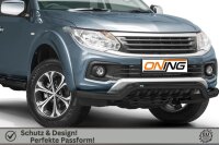 Frontbügel Unterbodenschutz für Fiat Fullback 2016- SCHWARZ 70mm breit