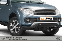 Frontbügel für Fiat Fullback 2016- SCHWARZ 70mm breit Edelstahl Gutachten