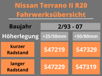 Trailmaster Fahrwerk Höherlegung für Nissan Terrano II R20 +50/80mm lang