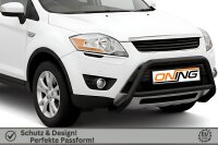 Frontbügel mit Querstreben für Ford Kuga 2009-2012 SCHWARZ Edelstahl Gutachten