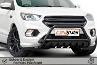 Frontbügel mit Unterfahrschutz für Ford Kuga DM2 II 2016-2019 SCHWARZ 60mm Edelstahl Gutachten