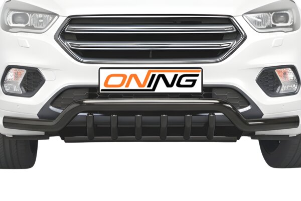 Frontbügel mit Unterbodenschutz für Ford Kuga II 2016-2019 SCHWARZ 70mm breit Gutachten