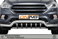 Frontbügel mit Unterbodenschutz für Ford Kuga II 2016-2019 70mm breit Edelstahl Gutachten