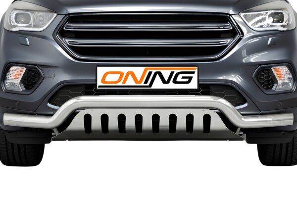 Frontbügel mit Unterfahrschutz für Ford Kuga II 2016-2019 70mm breit Edelstahl Gutachten
