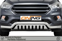 Frontbügel mit Unterfahrschutz für Ford Kuga II 2016-2019 70mm breit Edelstahl Gutachten