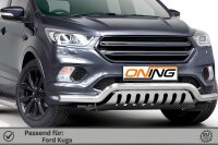 Frontbügel mit Unterfahrschutz für Ford Kuga II 2016-2019 70mm breit Edelstahl Gutachten