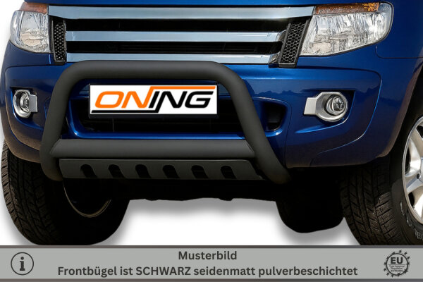 Frontbügel mit Unterfahrschutz für Ford Ranger 2011-2016 SCHWARZ 70mm Gutachten