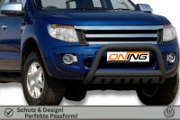 Frontbügel mit Unterfahrschutz für Ford Ranger 2011-2016 SCHWARZ 70mm Gutachten