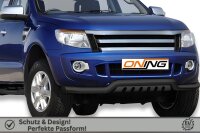 Frontbügel mit Unterfahrschutz für Ford Ranger 2011-2016 SCHWARZ 70mm Gutachten