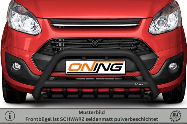 Frontbügel mit Unterbodenschutz für Ford Transit Custom 2012-2018 SCHWARZ 70mm