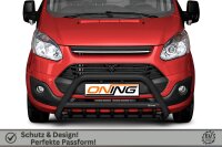 Frontbügel mit Unterbodenschutz für Ford Transit Custom 2012-2018 SCHWARZ 70mm