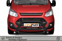 Frontbügel mit Querstreben für Ford Transit Custom 2012-2018 SCHWARZ 70mm Gutachten