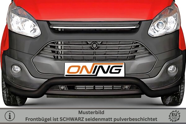 Frontbügel für Ford Transit Custom 2012-2018 SCHWARZ 70mm breit Edelstahl Gutachten