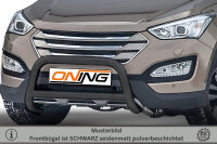 Frontbügel mit Querstreben für Hyundai Santa Fé III 2012-2018 SCHWARZ 70mm Gutachten