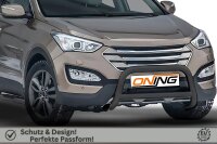 Frontbügel mit Querstreben für Hyundai Santa Fé III 2012-2018 SCHWARZ 70mm Gutachten