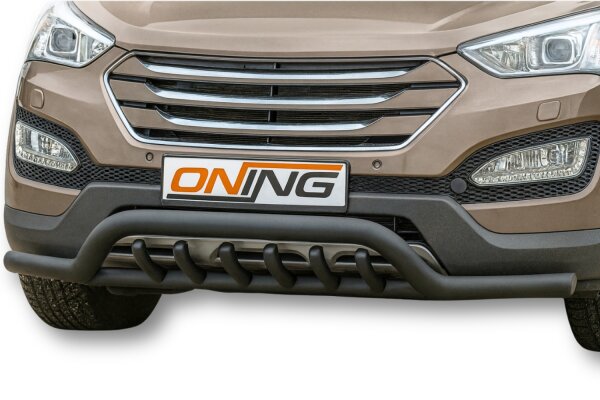 Frontbügel Unterbodenschutz für Hyundai Santa Fe III 2012-15 SCHWARZ 70mm breit