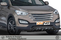 Frontbügel Unterbodenschutz für Hyundai Santa Fe III 2012-15 SCHWARZ 70mm breit