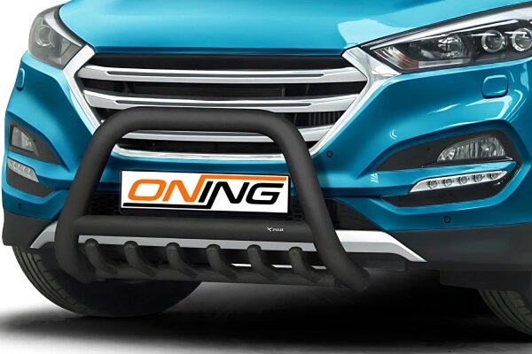 Frontbügel mit Unterbodenschutz für Hyundai Tucson 2015-2018 SCHWARZ 70mm Gutachten