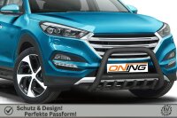 Frontbügel mit Unterbodenschutz für Hyundai Tucson 2015-2018 SCHWARZ 70mm Gutachten
