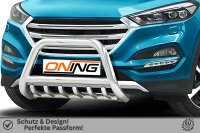 Frontbügel mit Unterbodenschutz für Hyundai Tucson 2015-2018 70mm Edelstahl Gutachten