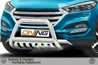 Frontbügel mit Unterfahrschutz für Hyundai Tucson 2015-2018 70mm Edelstahl Gutachten