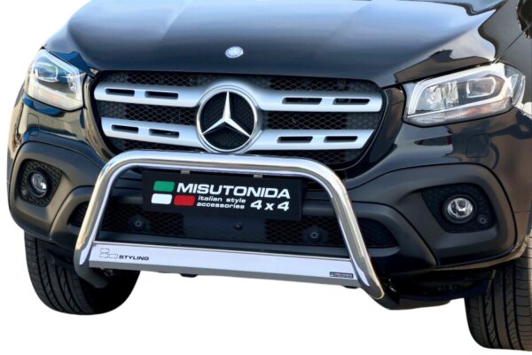 Frontbügel Edelstahl für Mercedes X-Klasse 470 Bj. 2017- Ø63mm mit Gutachten