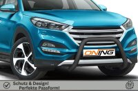 Frontbügel für Hyundai Tucson 2015-2018 SCHWARZ 70mm Frontschutzbügel Gutachten