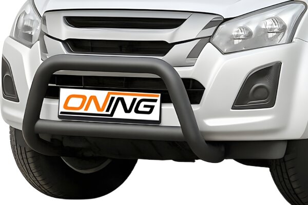 Frontbügel mit Querstreben für Isuzu D-Max II 2012-2016 SCHWARZ 70mm Edelstahl Gutachten