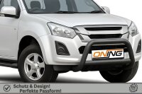 Frontbügel mit Querstreben für Isuzu D-Max II 2012-2016 SCHWARZ 70mm Edelstahl Gutachten