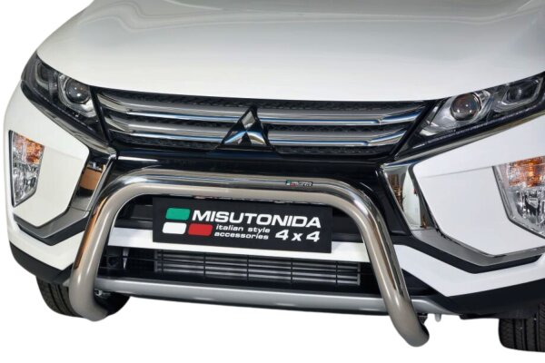 Frontbügel Edelstahl für Mitsubishi Eclipse Cross 2018 76mm mit Gutachten Frontschutzbügel