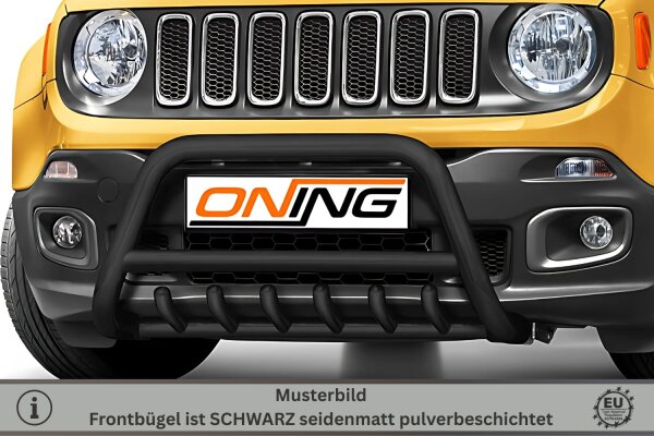 Frontbügel Unterbodenschutz für Jeep Renegade 2014-2018 SCHWARZ 60mm Gutachten
