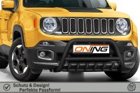 Frontbügel Unterbodenschutz für Jeep Renegade 2014-2018 SCHWARZ 60mm Gutachten