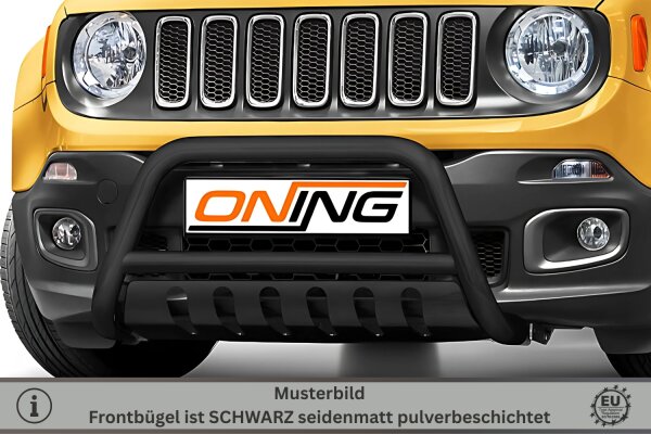Frontbügel mit Unterfahrschutz für Jeep Renegade 2014-2018 SCHWARZ 60mm Gutachten