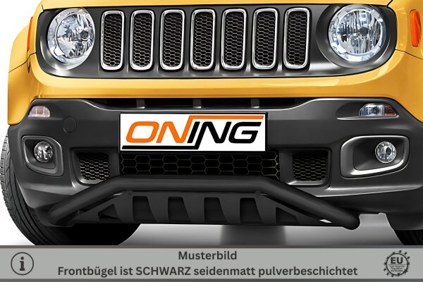 Frontbügel Unterfahrschutz für Jeep Renegade 2014-2018 SCHWARZ 60mm breit Gutachten