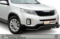 Frontbügel mit Unterfahrschutz für KIA Sorento II 2012-2014 SCHWARZ 70mm breit