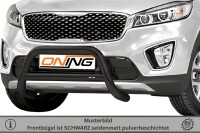 Frontbügel mit Querstreben für KIA Sorento III 2.0 CRDI 2015-2018 SCHWARZ 70mm Gutachten