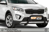 Frontbügel mit Querstreben für KIA Sorento III 2.0 CRDI 2015-2018 SCHWARZ 70mm Gutachten