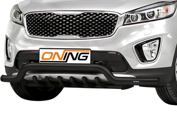 Frontbügel mit Unterbodenschutz für KIA Sorento III 2015-2018 SCHWARZ 70mm breit Gutachten