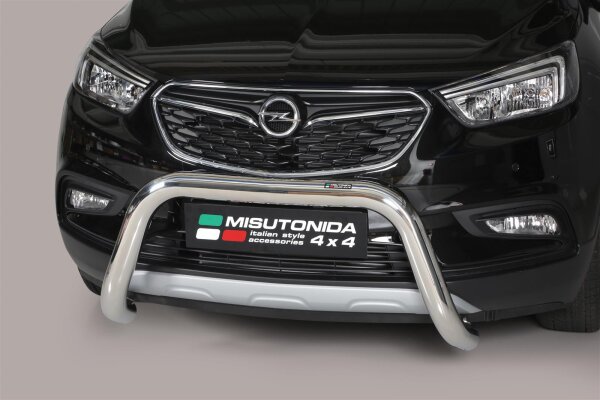 Frontbügel Edelstahl für Opel Mokka X Bj.16-20 Ø76mm mit Gutachten Frontschutzbügel